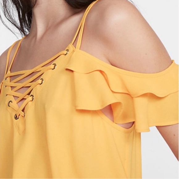 Express Lace-Up Cold Shoulder Cami - Picture 2 of 9
